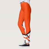 Oranje, witte en zwarte superleider Megaphone Leggings (Links)