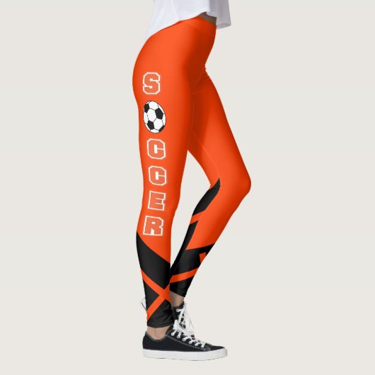 Oranje, witte en zwarte voetballer leggings (Rechts)
