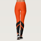 Oranje, witte en zwarte voetballer leggings (Achterkant)