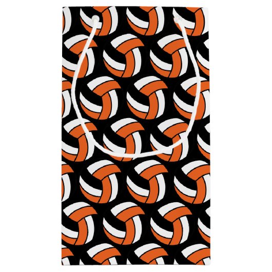 Oranje, witte en zwarte volleybal - Personaliseer Klein Cadeauzakje (Achterkant)