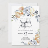 Oranje witte florale  kaart (Voorkant)