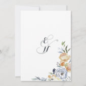 Oranje witte florale  kaart (Achterkant)