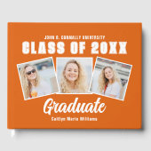 Oranje Witte Foto Klas van 2026 Afstuderen Gastenboek (Voorkant)