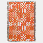 Oranje Witte Gemengde Patchwork Ontwerp Deken (Voorkant Verticaal)