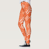 Oranje Witte Gemengde Patchwork Ontwerp Leggings