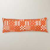 Oranje Witte Gemengde Patchwork Ontwerp Lichaamskussen (Achterkant)