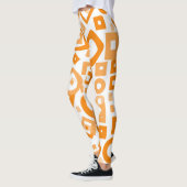 Oranje Witte GeometrieLeggings Leggings (Links)