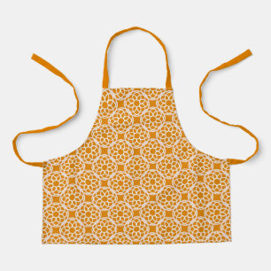 Oranje Witte Geometrische Naadloos Patroon Schort