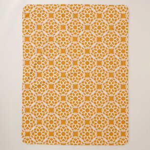 Oranje Witte Geometrische Naadloos Patroon Sherpa Deken
