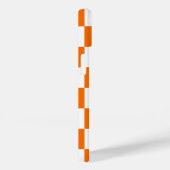 Oranje witte geruit controlepatroon iPhone hoesje (Achterkant / Rechts)