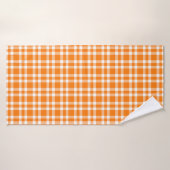 Oranje Witte Geruite Patroon Badhanddoek (Badhanddoek)