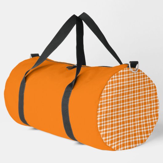 Oranje Witte Geruite Patroon Grote Plunjezak (Linkerhoek)