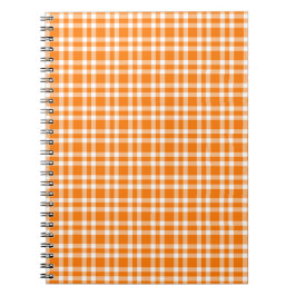 Oranje Witte Geruite Patroon Notitieboek