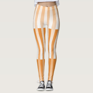 Oranje Witte Gestreepte Patroon Leggings