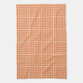 Oranje Witte Gingham Patroon Theedoek (Verticaal)