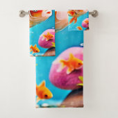 Oranje witte goudvis bad handdoek (Insitu)