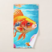Oranje witte goudvis bad handdoek (Handdoek)