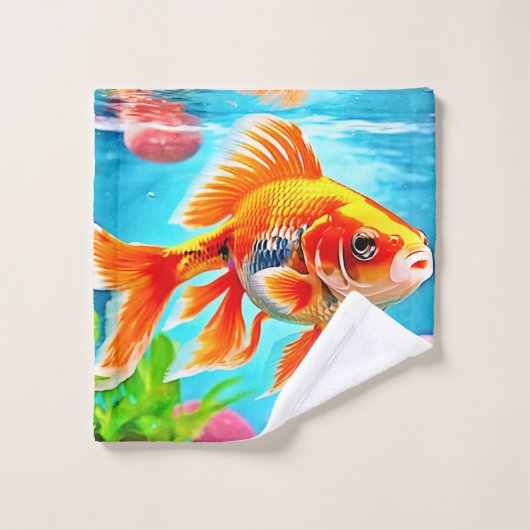 Oranje witte goudvis bad handdoek (Wasdoekje)