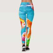 Oranje witte goudvis leggings (Achterkant)