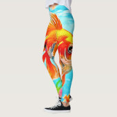 Oranje witte goudvis leggings (Links)