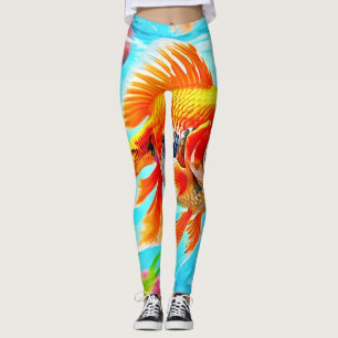 Oranje witte goudvis leggings