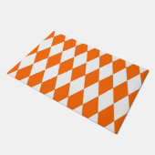 Oranje Witte Harlequin Diamonds Checkers Ontwerp Deurmat (Schuin)