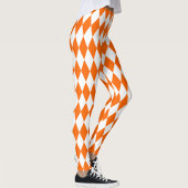 Oranje Witte Harlequin Diamonds Checkers Ontwerp Leggings