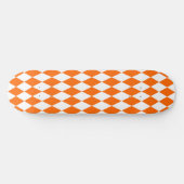 Oranje Witte Harlequin Diamonds Checkers Ontwerp Persoonlijk Skateboard (Horizontaal)