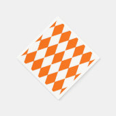 Oranje Witte Harlequin Diamonds Checkers Ontwerp Servet (Hoek)