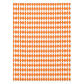 Oranje Witte Harlequin Diamonds Checkers Ontwerp Tafelkleed (Voorkant)