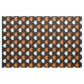 Oranje Witte Harten Zwart Stof (Fat Quarter)