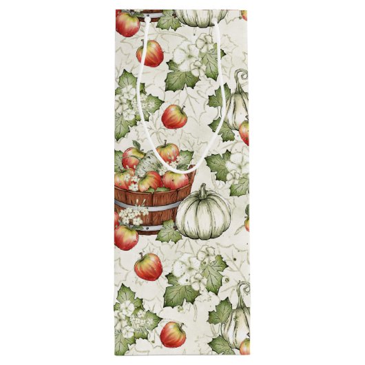 ORANJE WITTE HERFST AUTUMN PUMPKINS WIJN CADEAUTAS (Achterkant)