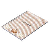 Oranje Witte Herfst Pompoenen Bruine Strepen Notitieboek (Linkerzijde)