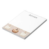 Oranje Witte Herfst Pompoenen gepersonaliseerd Notitieblok (Linkerzijde)