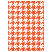 Oranje Witte Houndstooth Check Klembord (Achterkant)