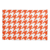 Oranje Witte Houndstooth Check Kussensloop (Achterkant)