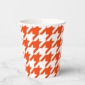 Oranje Witte Houndstooth Check Papieren Bekers (Links)