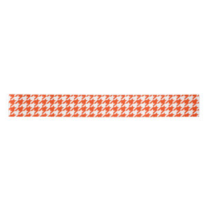 Oranje Witte Houndstooth Check Satijnen Lint