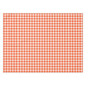 Oranje Witte Houndstooth Check Tafelkleed (Voorkant (Horizontaal))