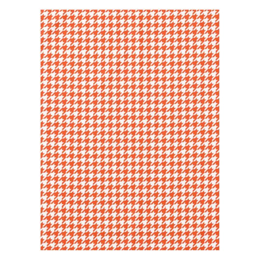 Oranje Witte Houndstooth Check Tafelkleed (Voorkant)