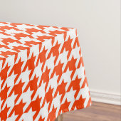 Oranje Witte Houndstooth Check Tafelkleed (Voorbeeld)