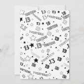 Oranje witte jongen nummer dertien verjaardagsfees kaart (Achterkant)