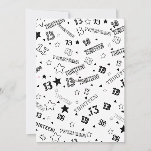 Oranje witte jongen nummer dertien verjaardagsfees kaart (Achterkant)