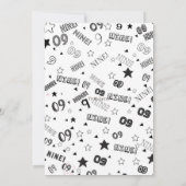 Oranje witte jongen nummer negen verjaardagsfeestj kaart (Achterkant)