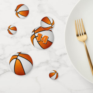 oranje witte jongens meisjes basketbal verjaardags confetti