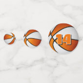 oranje witte jongens meisjes basketbal verjaardags confetti (Voorkanten)