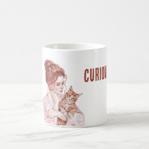 Oranje Witte Kat Vrouwelijk Rood Haar Koffiemok