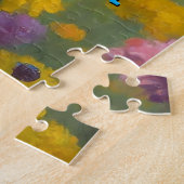 Oranje Witte Kitten Kleurrijke Vlinder Legpuzzel (Zijkant)
