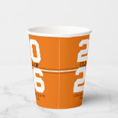 Oranje & Witte Klasse van Gepersonaliseerd Afstude Papieren Bekers (Rechts)