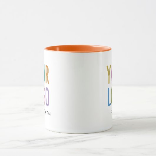 Oranje & Witte Koffie Mok Custom Logo Gepersonalis (Midden)